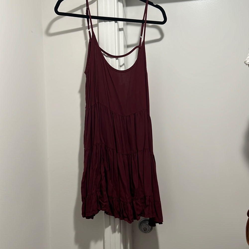 Brandy Melville maroon sleeveless backless dress (one size)